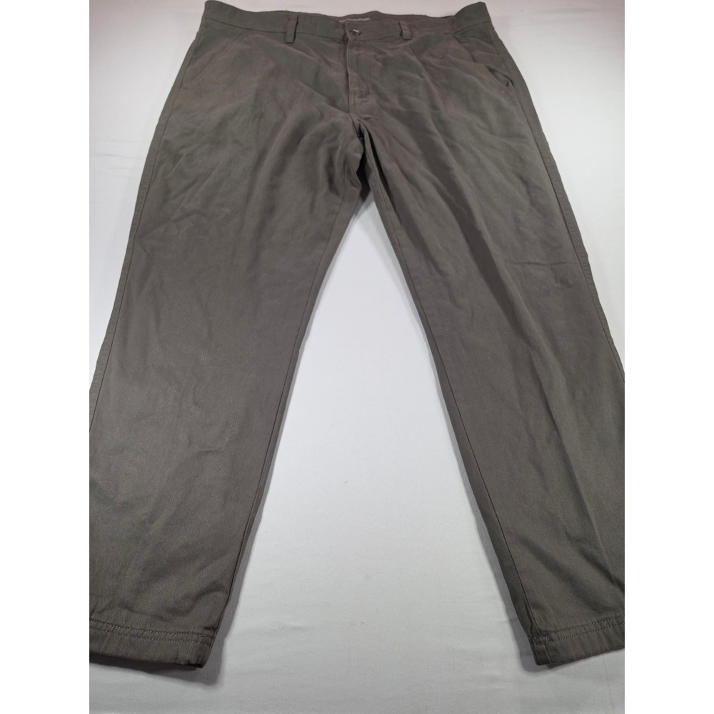 Weatherproof Mens Flannel Lined Pants 40x30 Olive Brown Plaid Cotton Twill 1651